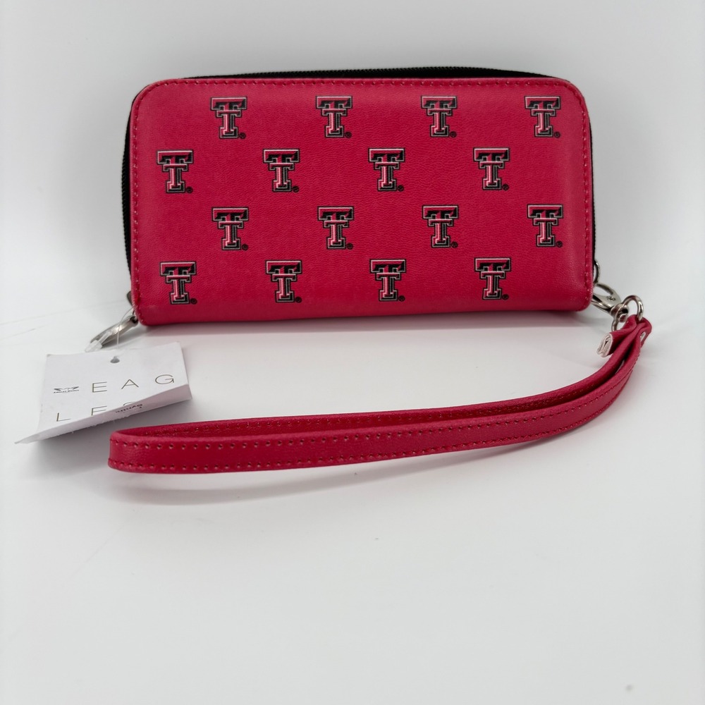 Eagles‎ Wings Texas Tech Red Raiders Red Zip Around Wristlet Wallet NWT NCAA